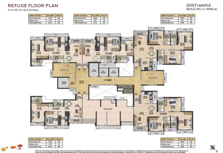 Dosti Maple Floor Plans