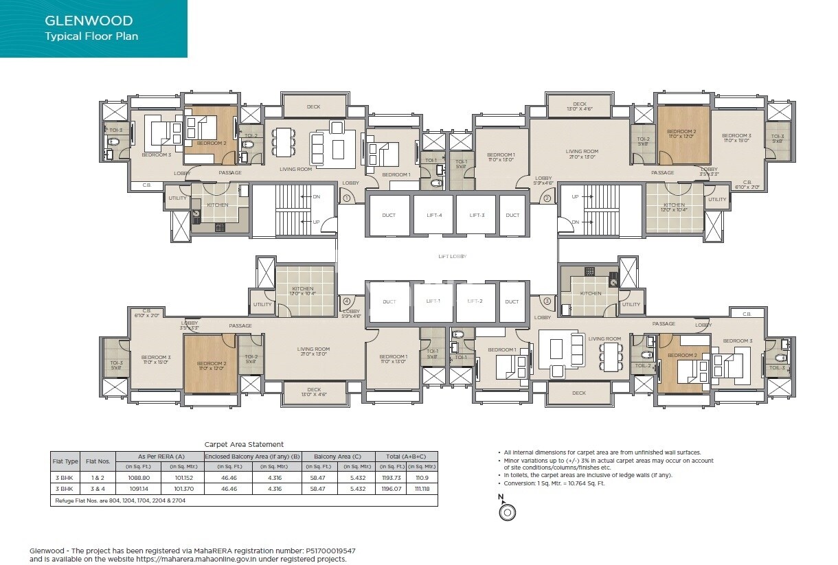 Hiranandani Glenwood Floor Plans