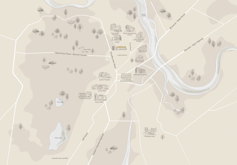 Lodha Kolshet Location Image