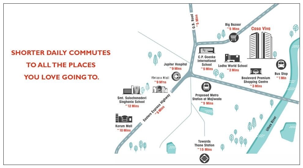 Lodha Majiwada Tower 4 Location Image