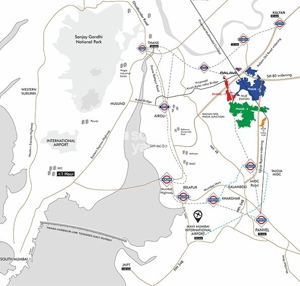 Lodha Palava Aquaville Series Estela H I J Location Image