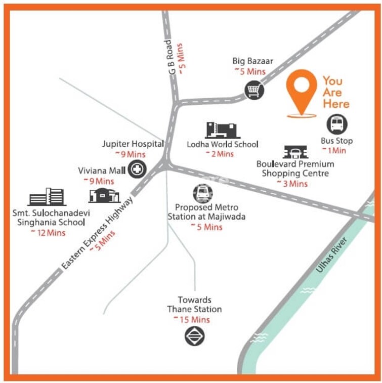 Lodha Crown Quality Homes Location Image