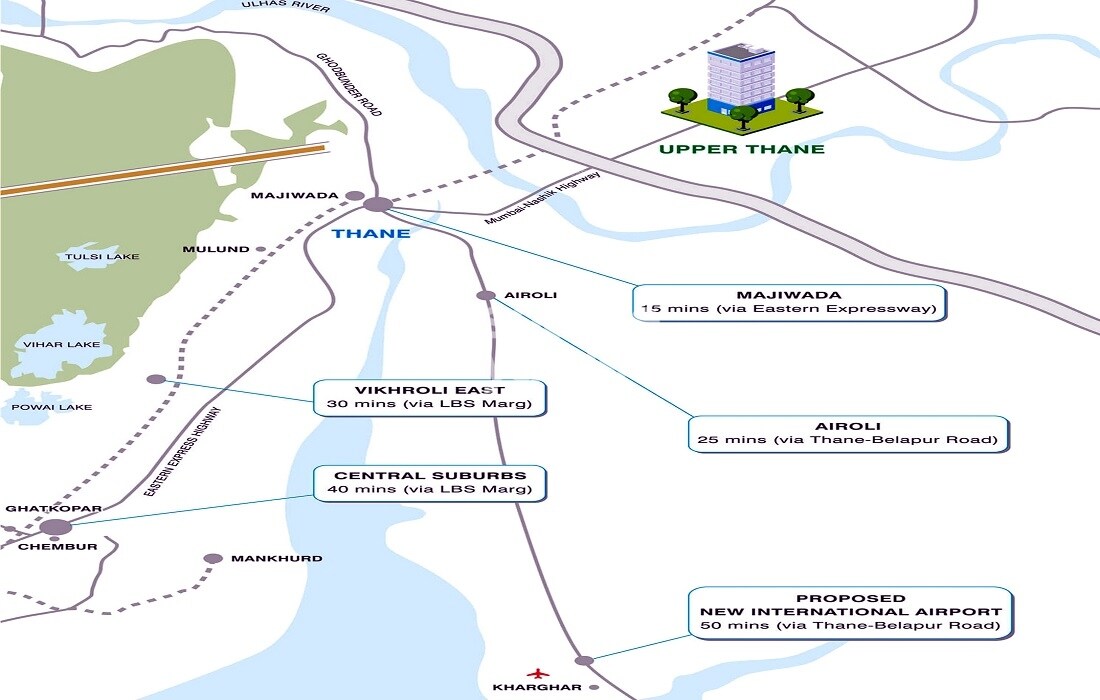 Lodha Upper Thane Magnolia A B And C Location Image