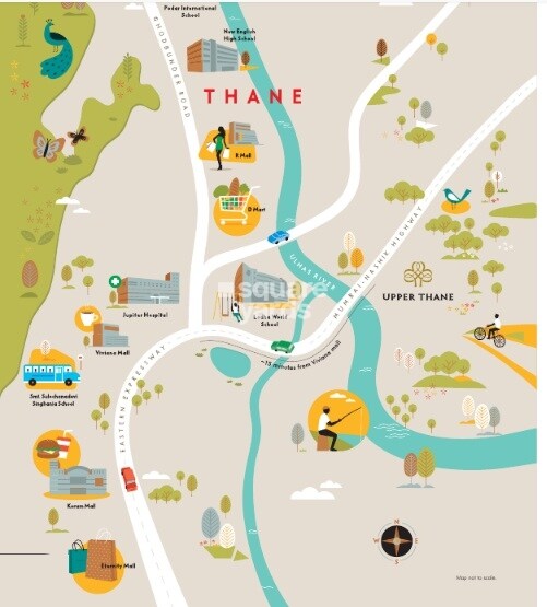 Lodha Upper Thane Tiara A To B Location Image