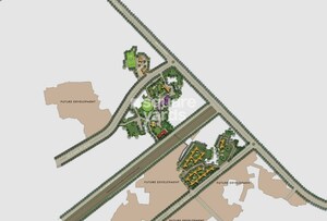 Lodha-Upper-Thane-Woodlands-A-B-And-J_an aerial view of a street scene with a clock on it