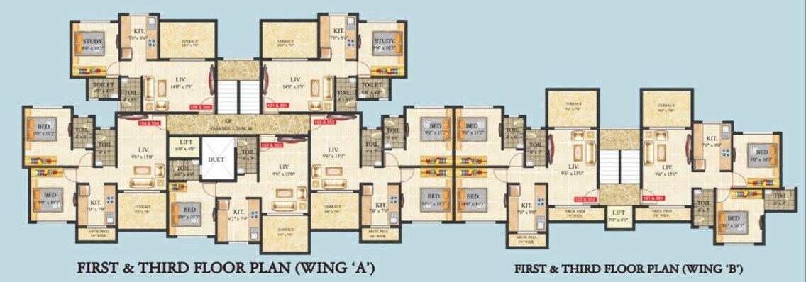 Madhu K K Renuka Residency A And B Wing Floor Plans