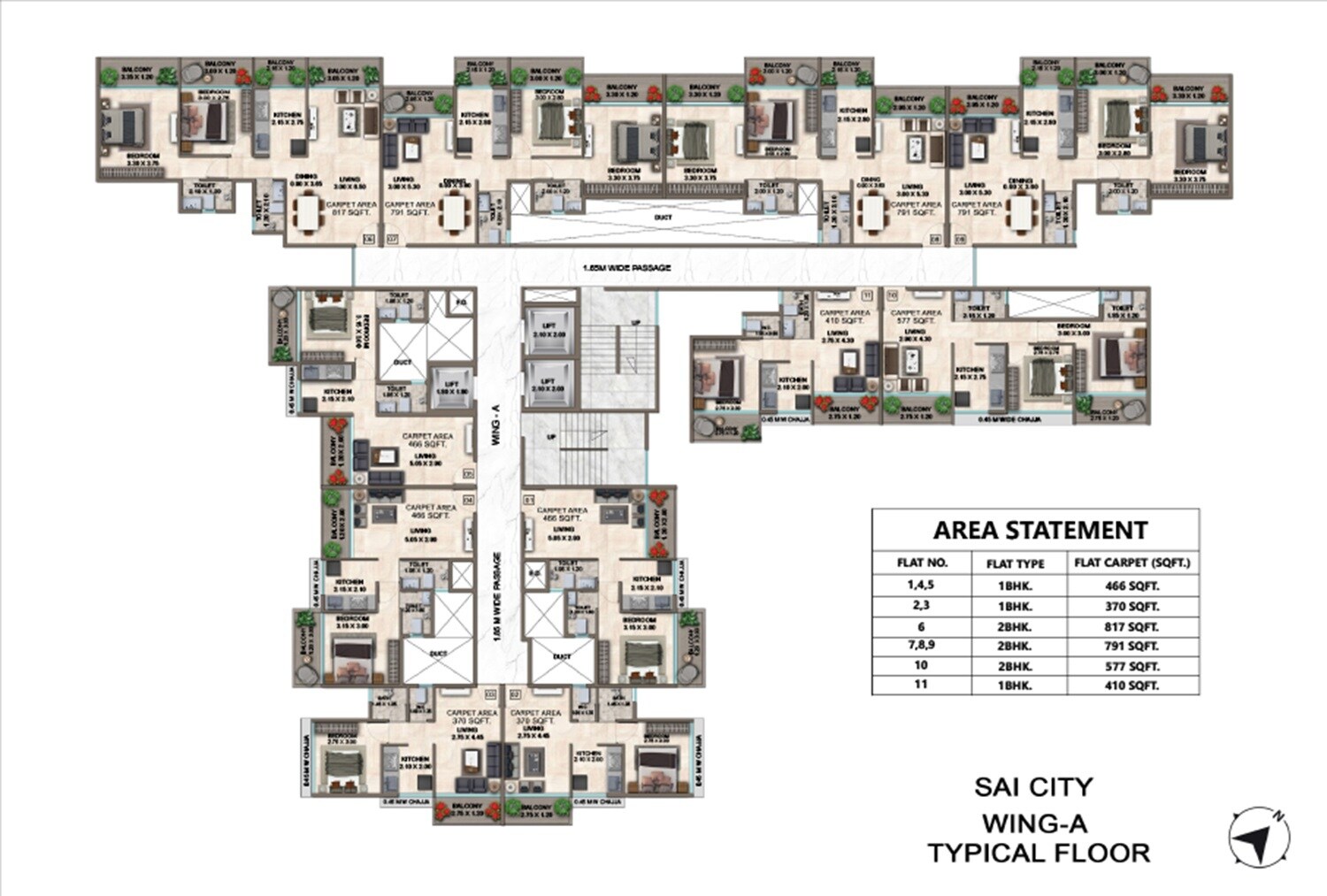 Om Sai City Dombivli Floor Plans 1