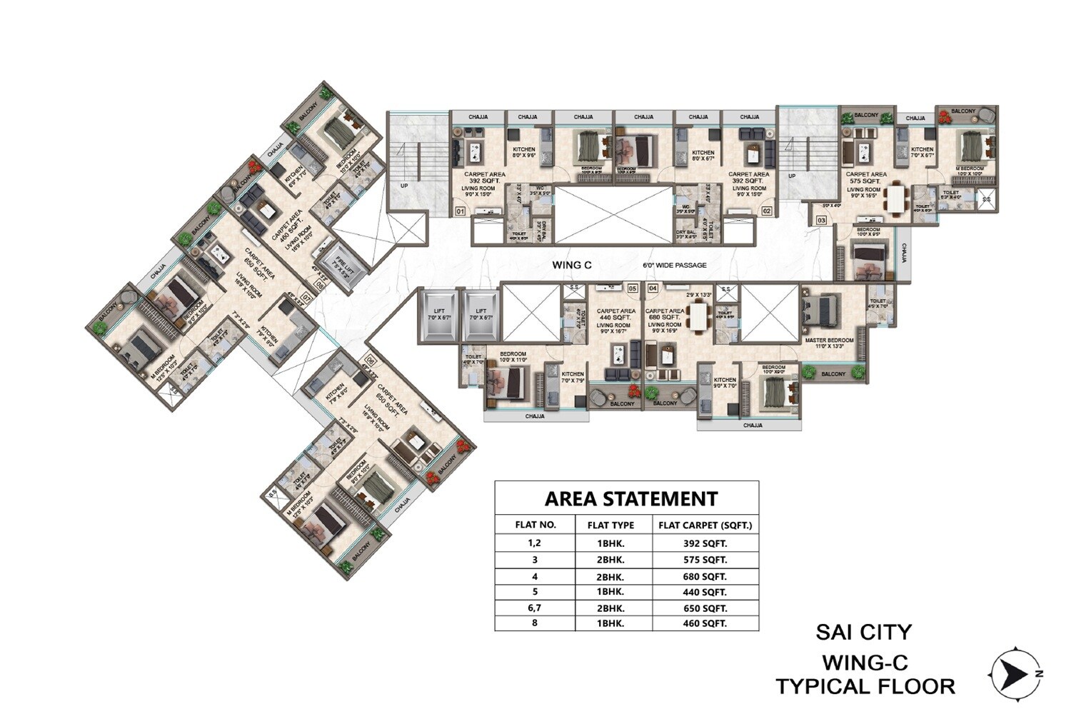 Om Sai City Dombivli Floor Plans 2