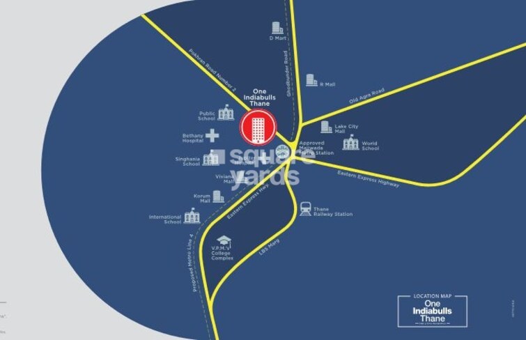 One Indiabulls Thane Location Image