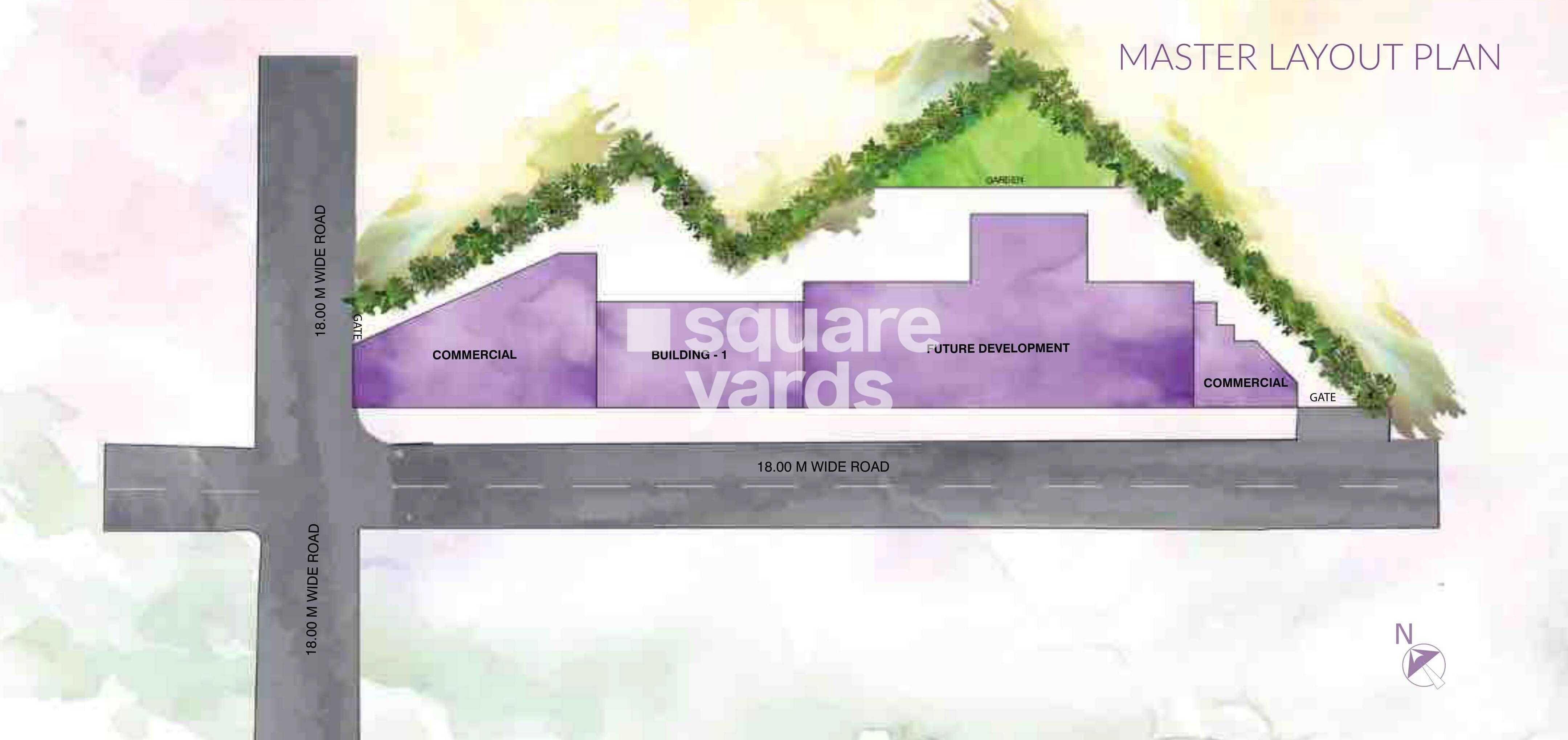 Origin-Wisteria-Square_a painting of a building with a fire hydrant on it