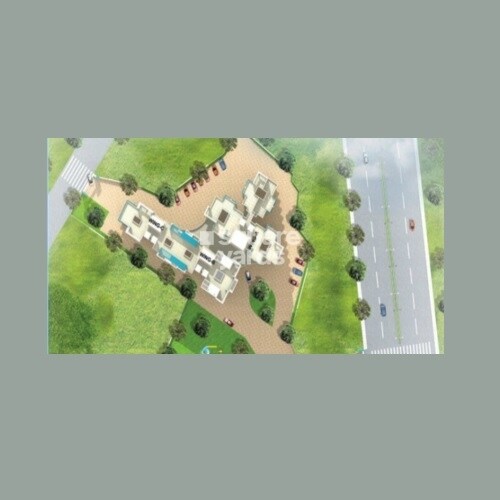 Padmadisha-Paradise_an aerial view of a field with a plane flying in the air