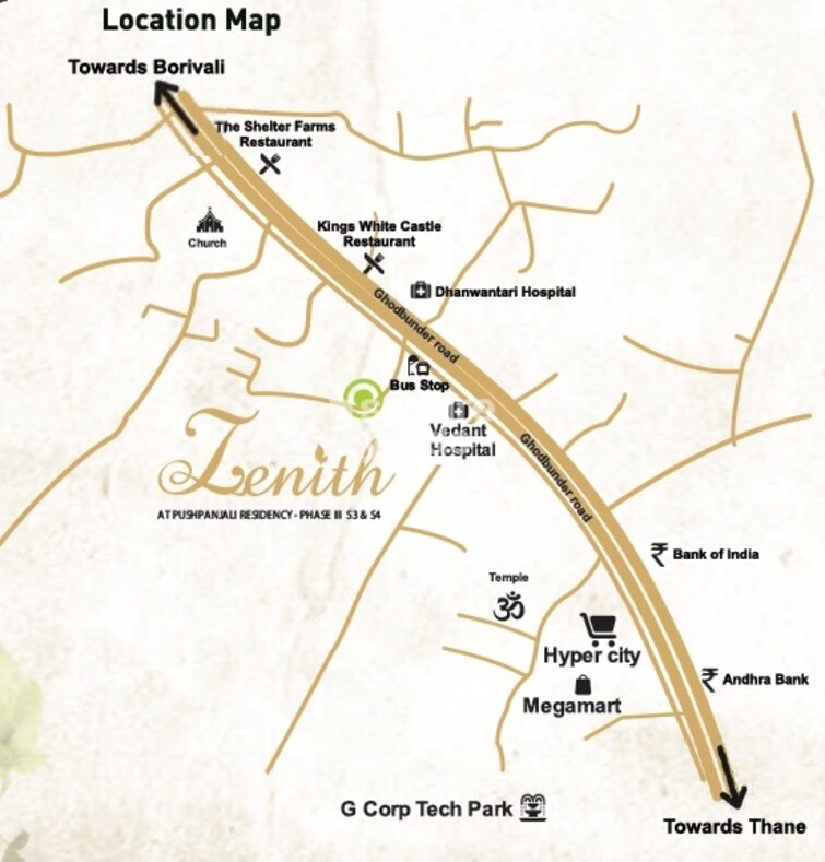 Paradigm Zenith Pushpanjali Residency Phase III Location Image