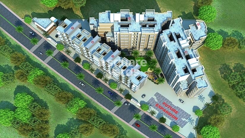 Patel-Prayosha-Pramukh-Sadan_an aerial view of a large building with a sky background