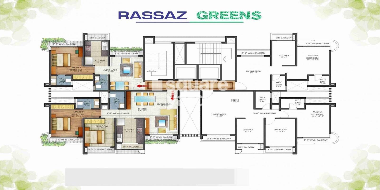 Rassaz Greens Tower C D and E Floor Plans
