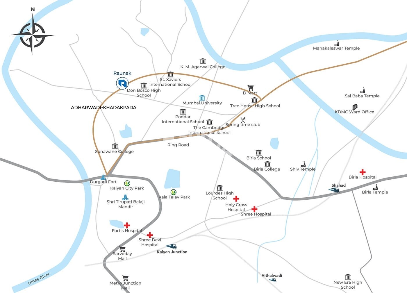 Raunak City Sector 4 D7 Location Image