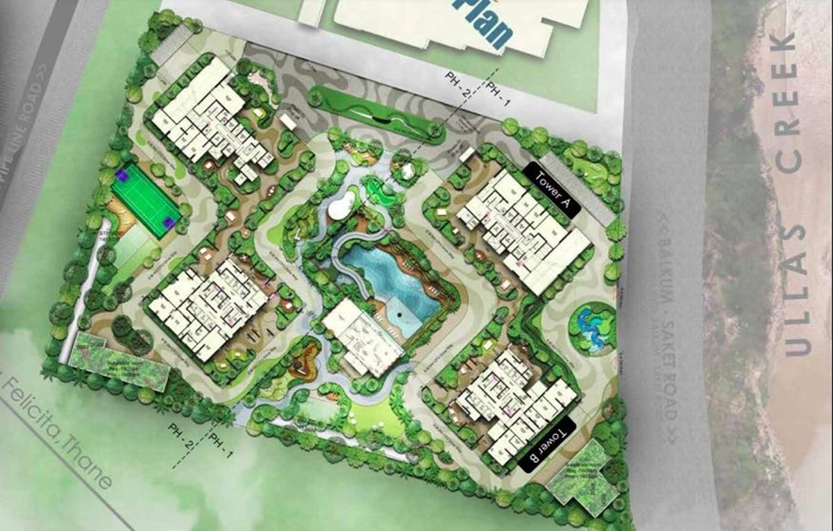 Rustomjee-Verdant-Vistas_an aerial view of a garden filled with lots of green plants