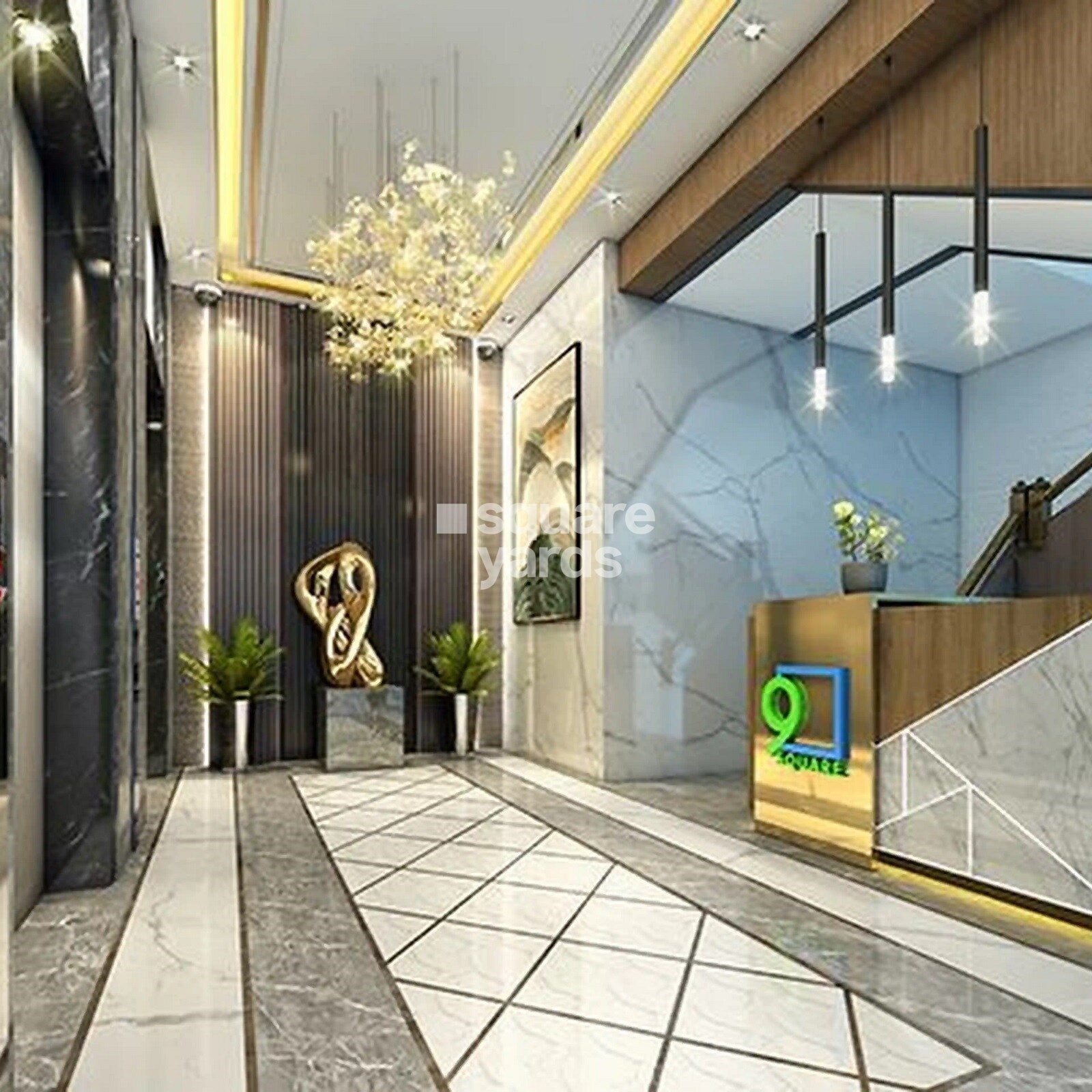 Shivsai 9 Square Lift Lobby Image
