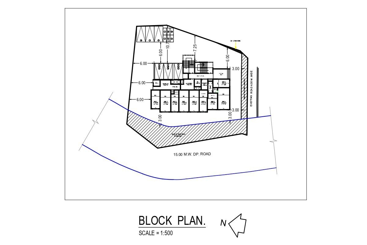 Shree-Mangal-Plaza_a drawing of a ship with a clock on it