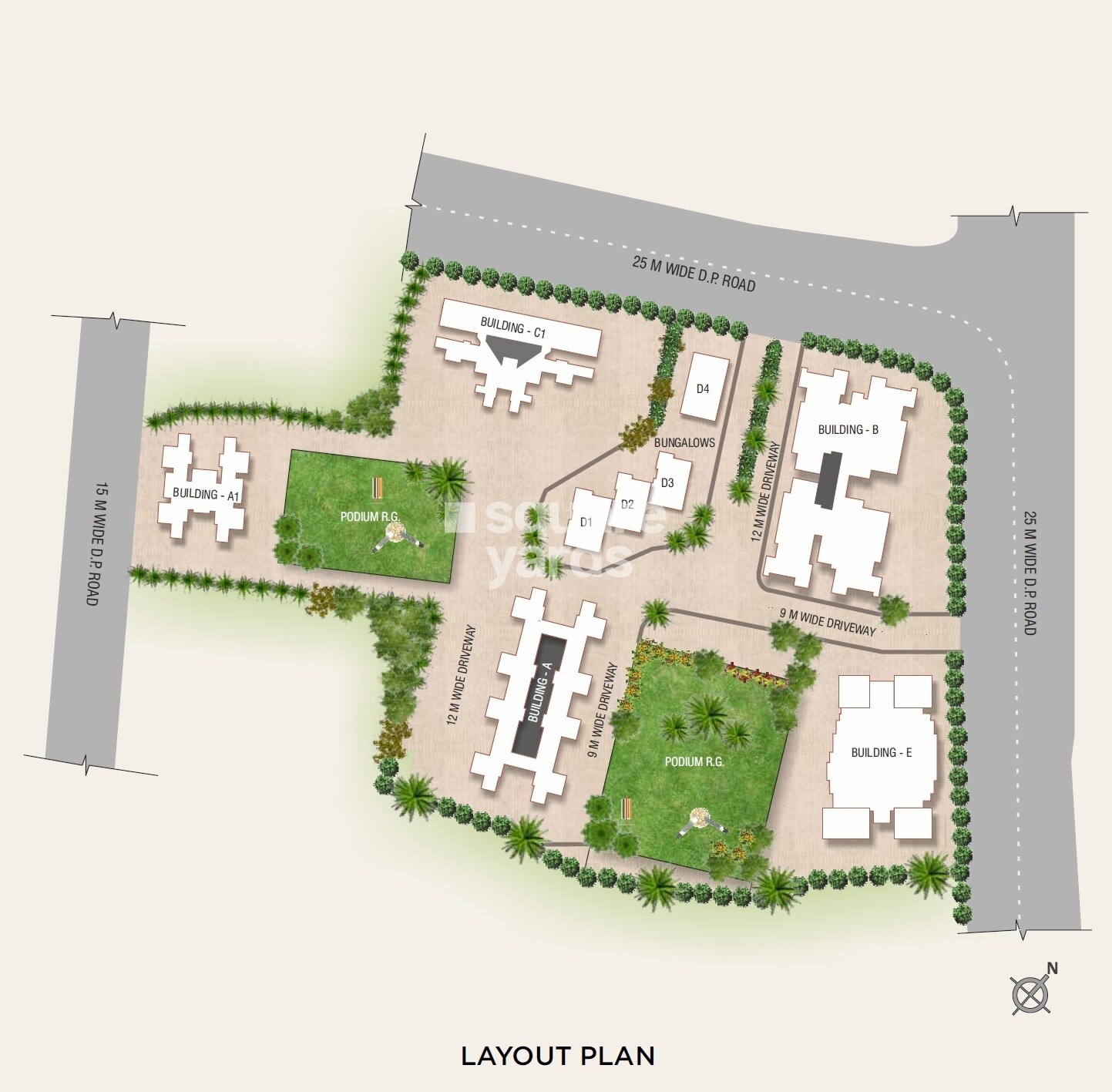 Shree-Nandanvan-homes_an aerial view of a field with a plane flying in the sky