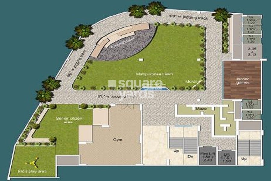 Shri-Krishna-Trident-A_a large body of water surrounded by buildings