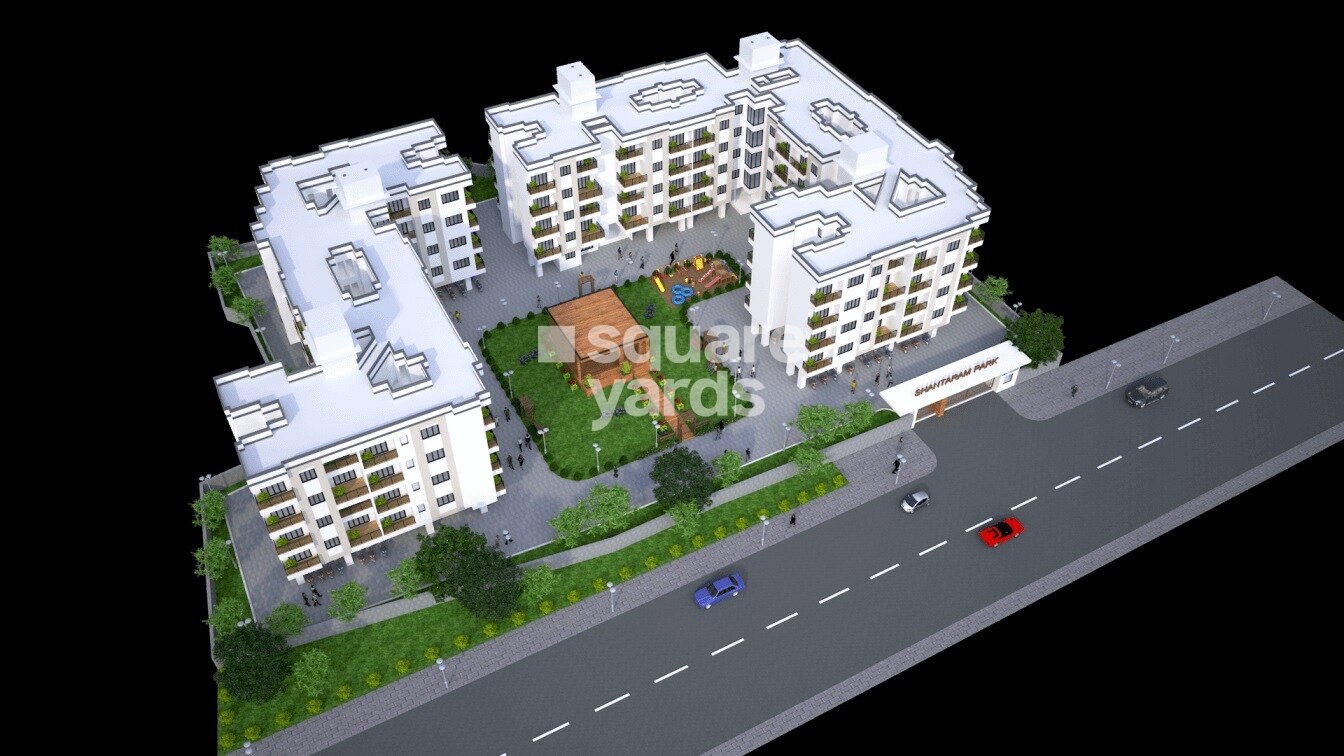 Shubha-Shantaram-Park-Residency_an aerial view of a city with a large building