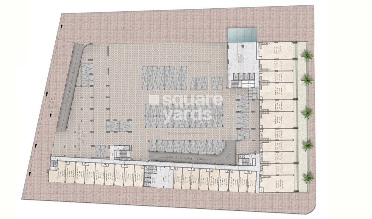 Squarefeet-Centrum-Business-Square_a model of a building with a clock on it