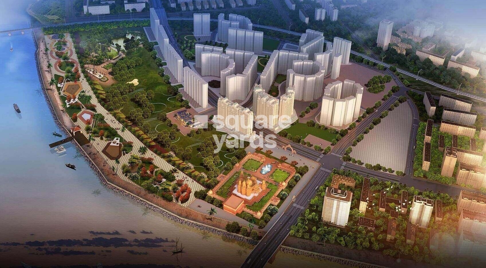 Swaminarayan-City_a city with a lot of tall buildings
