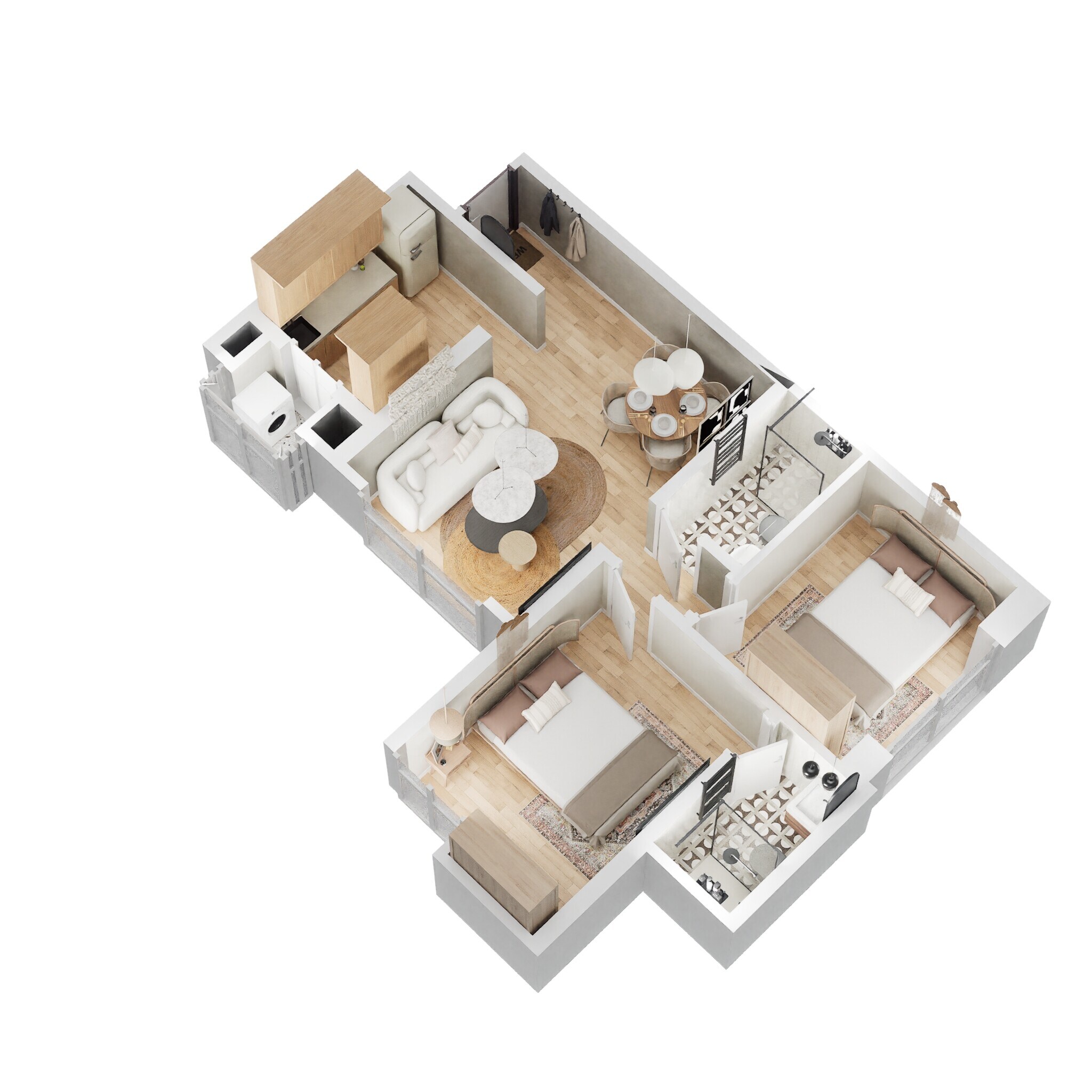 2 BHK 541 Sq. Ft. Apartment