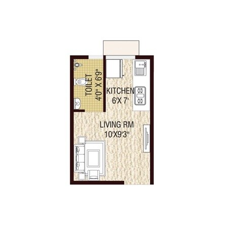 Floor plan of 167 Sq. Ft. Studio in A Plus Golden Van, Thane