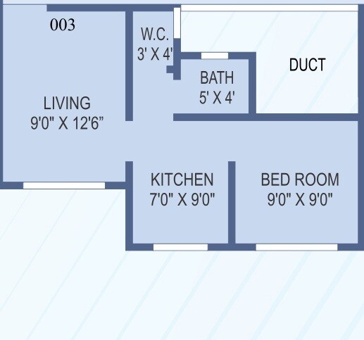 Floor plan of 1 BHK 380 Sq. Ft. Apartment in Aashray Aanand, Thane