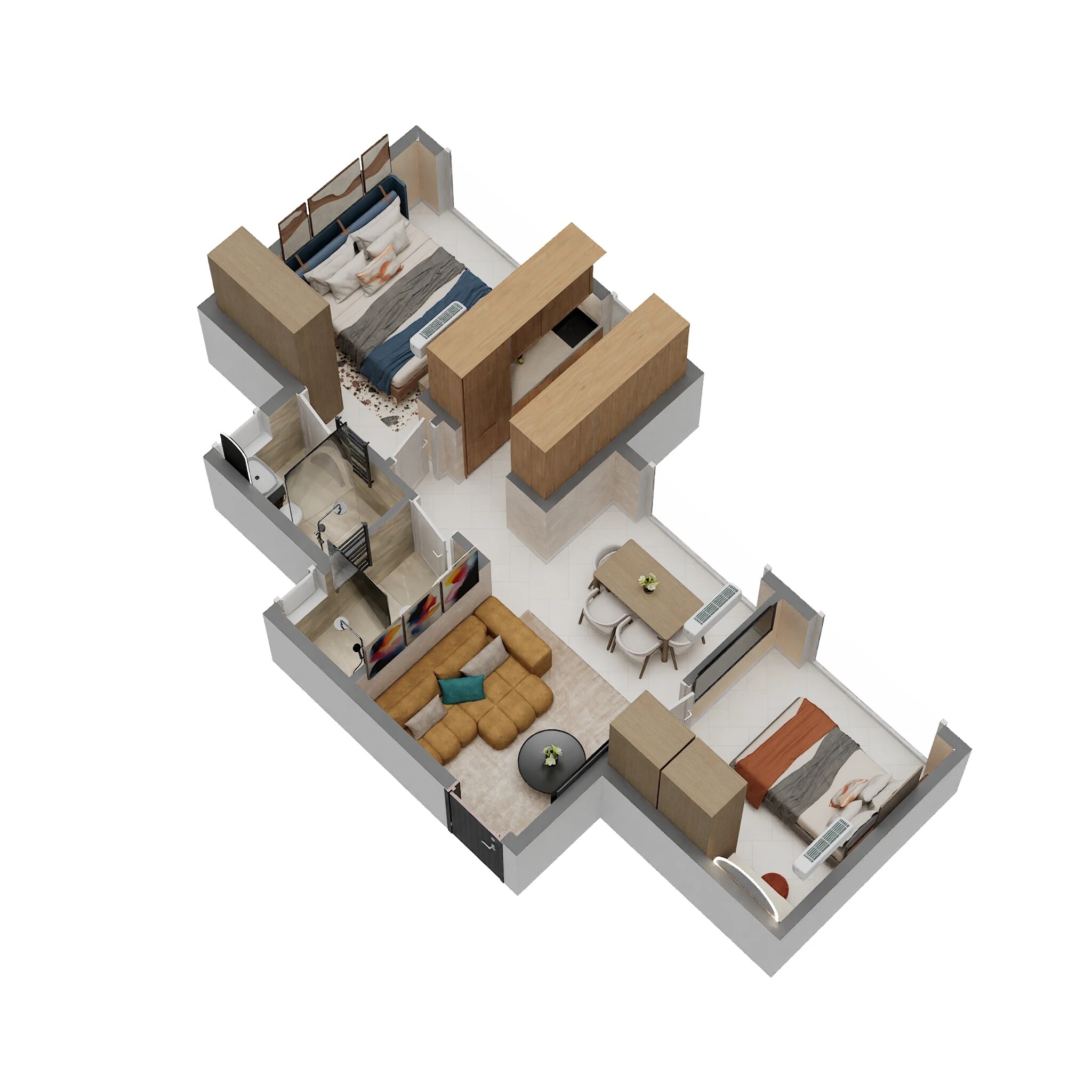 Floor plan of 1 BHK 483 Sq. Ft. Apartment in Aastha Earth Park, Thane