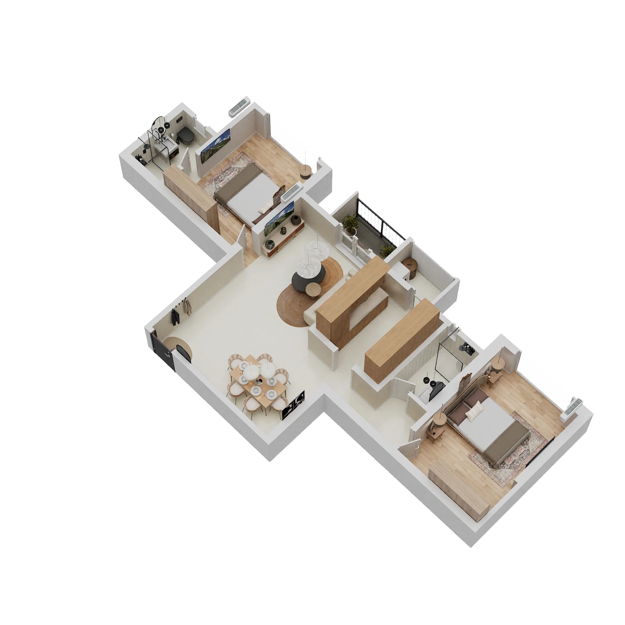 Floor plan of 2 BHK 910 Sq. Ft. Apartment in Ace Debonair Classic, Thane