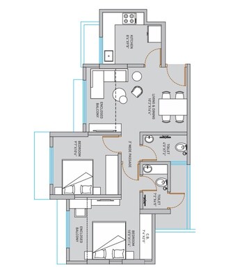 2 BHK Apartment For Rent in ACE Homes Ghodbunder Road Thane  7449880