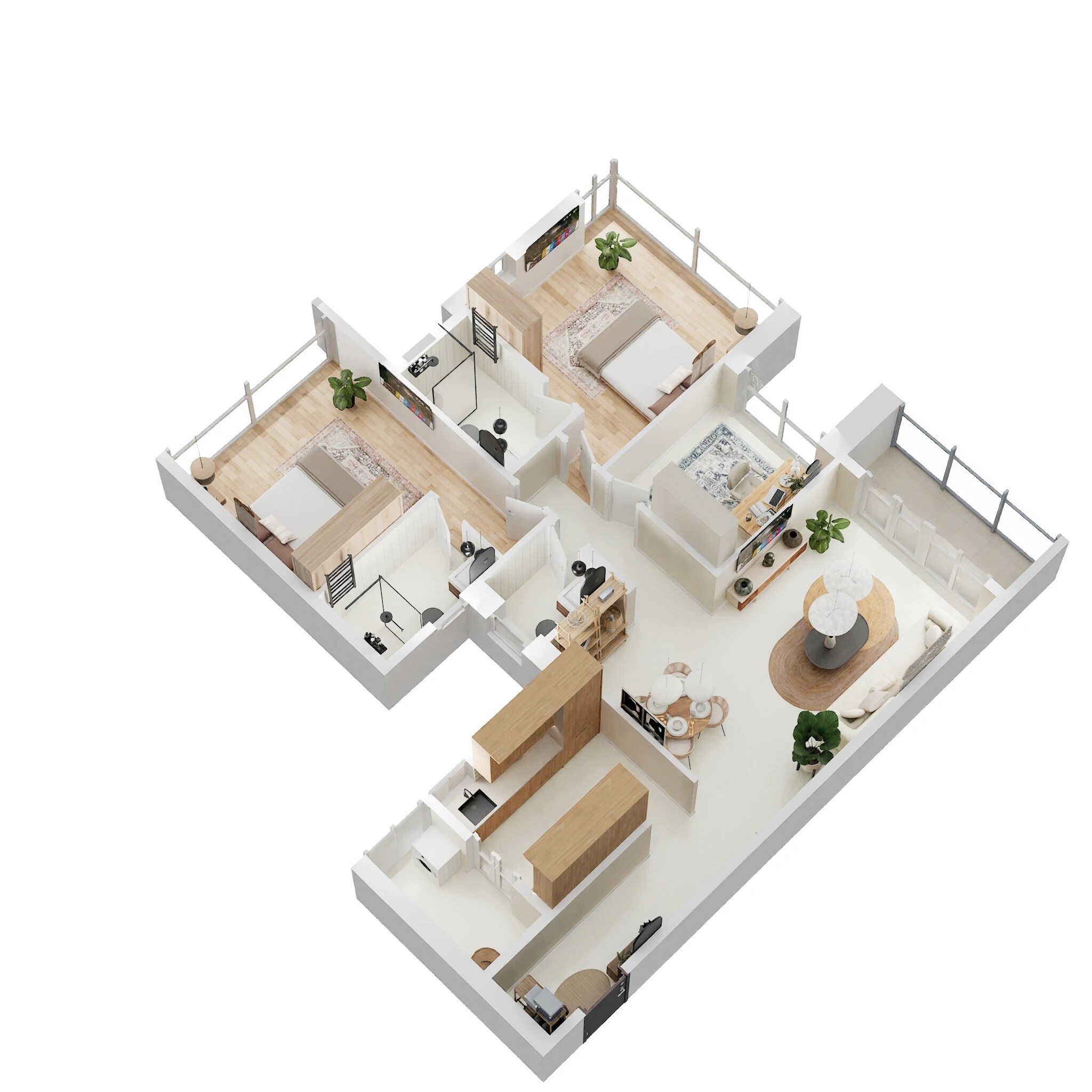 2 BHK 982 Sq. Ft. Apartment