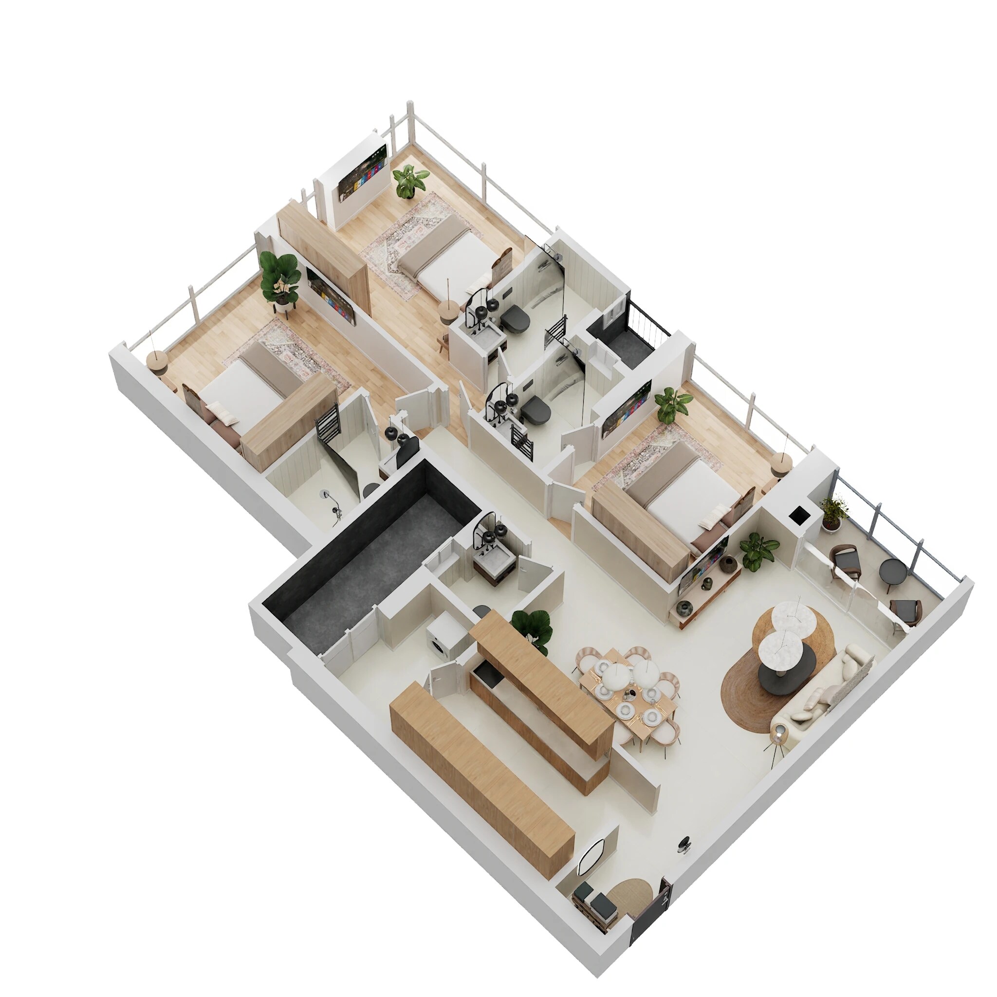 3 BHK 1360 Sq. Ft. Apartment