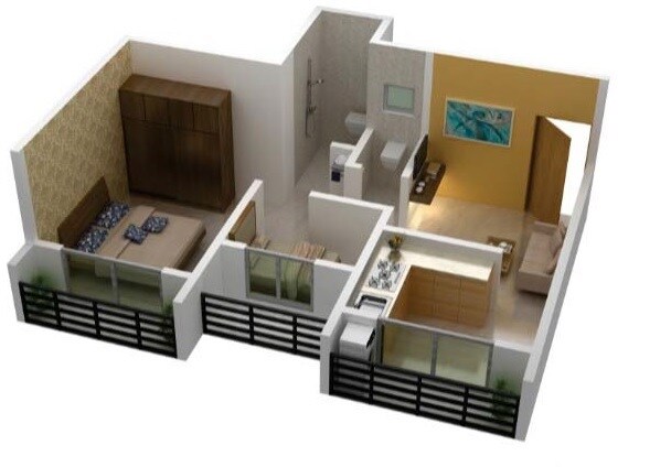 2 BHK 600 Sq. Ft. Apartment