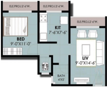 1 BHK 271 Sq. Ft. Apartment in Aditya Royale