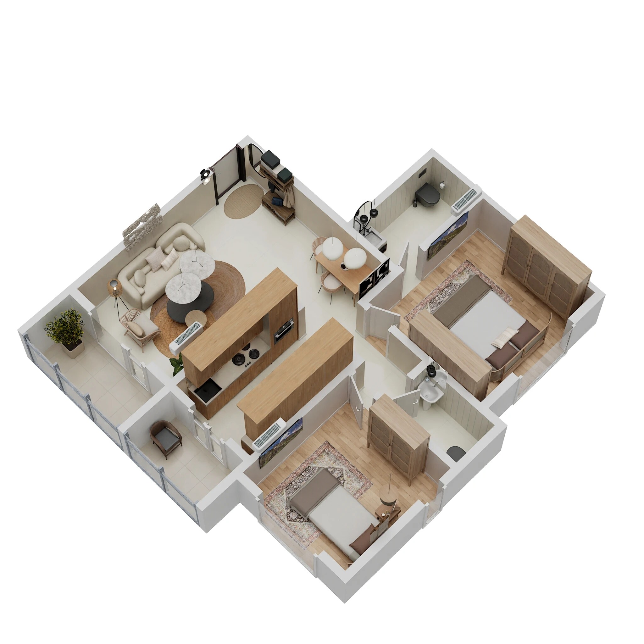Floor plan of 2 BHK 710 Sq. Ft. Apartment in Aditya Swachhand CHS, Thane