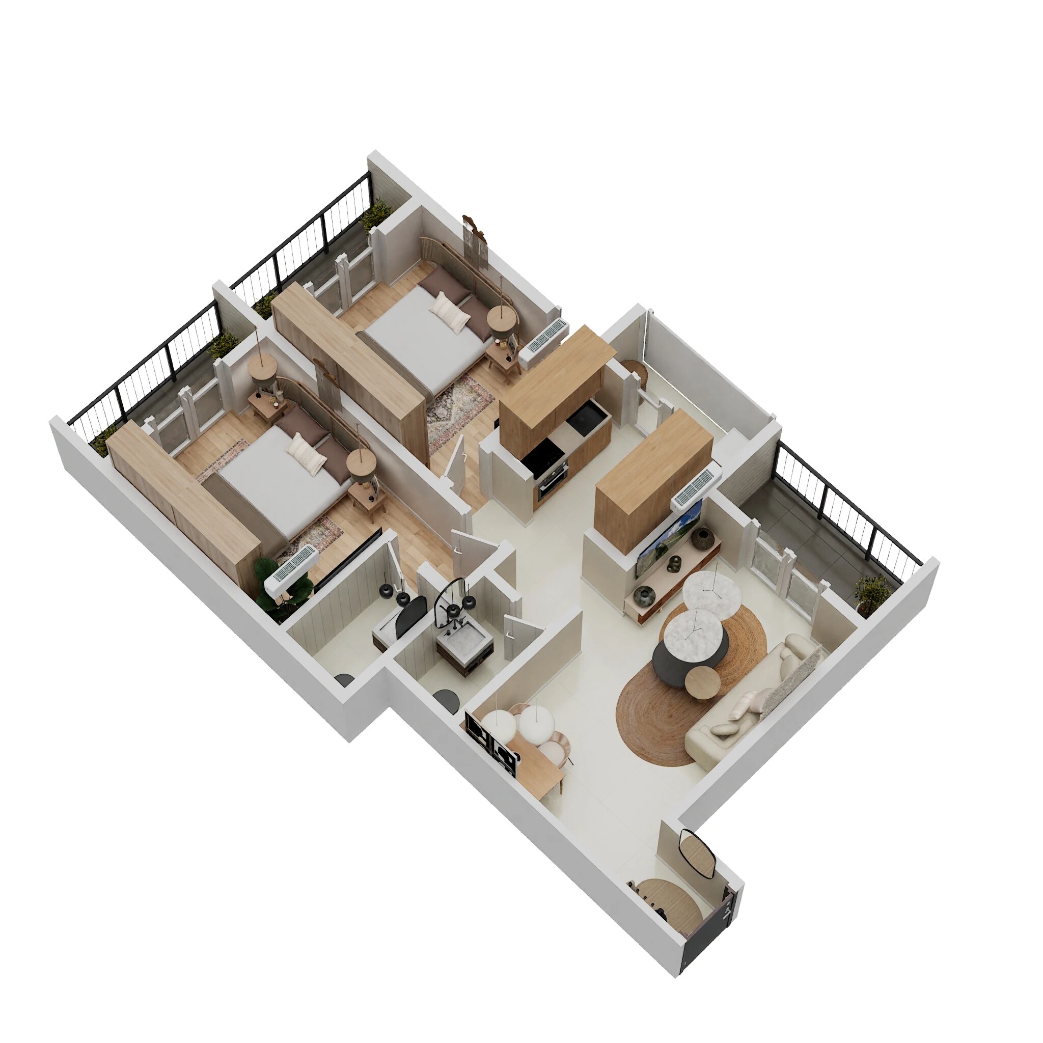 Floor plan of 2 BHK 790 Sq. Ft. Apartment in Aditya Swachhand CHS, Thane