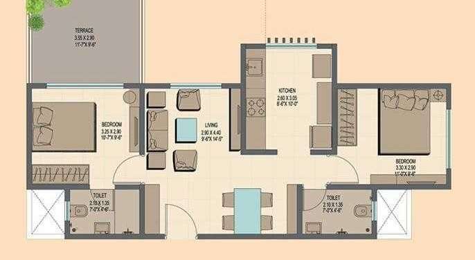 ahuja prasadam phase ii apartment 2 bhk 990sqft 20202530102531