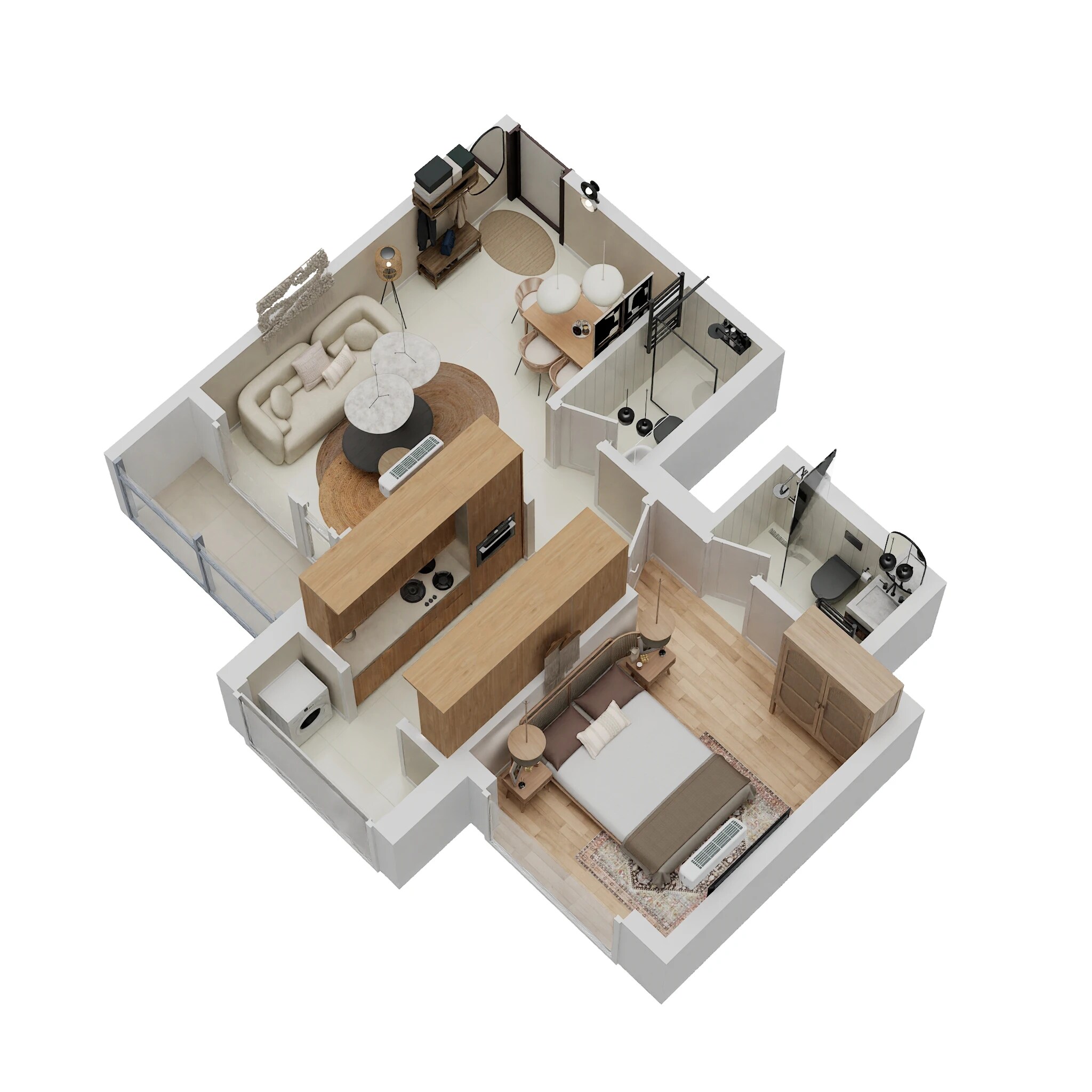 Floor plan of 1 BHK 458 Sq. Ft. Apartment in Ajmera Crosstown One, Thane