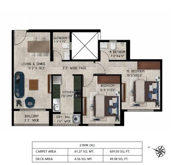  2 BHK Apartment at Ajmera Crosstown One, Kalyan West – for Sale