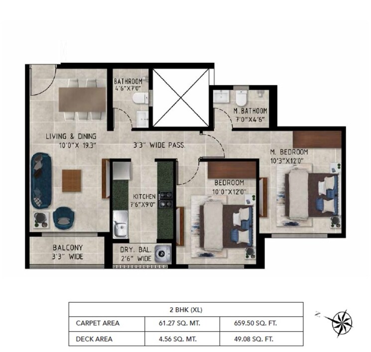 Other, ajmera-crosstown-one 2 Bedroom 730 Sq.Ft. Apartment In Kalyan West Thane 9324540