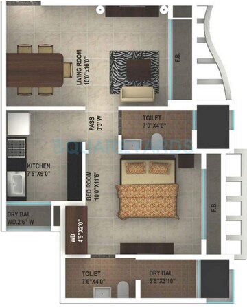  1 BHK Apartment at Ajmera Yogidham Emerald, Kalyan West – for Sale