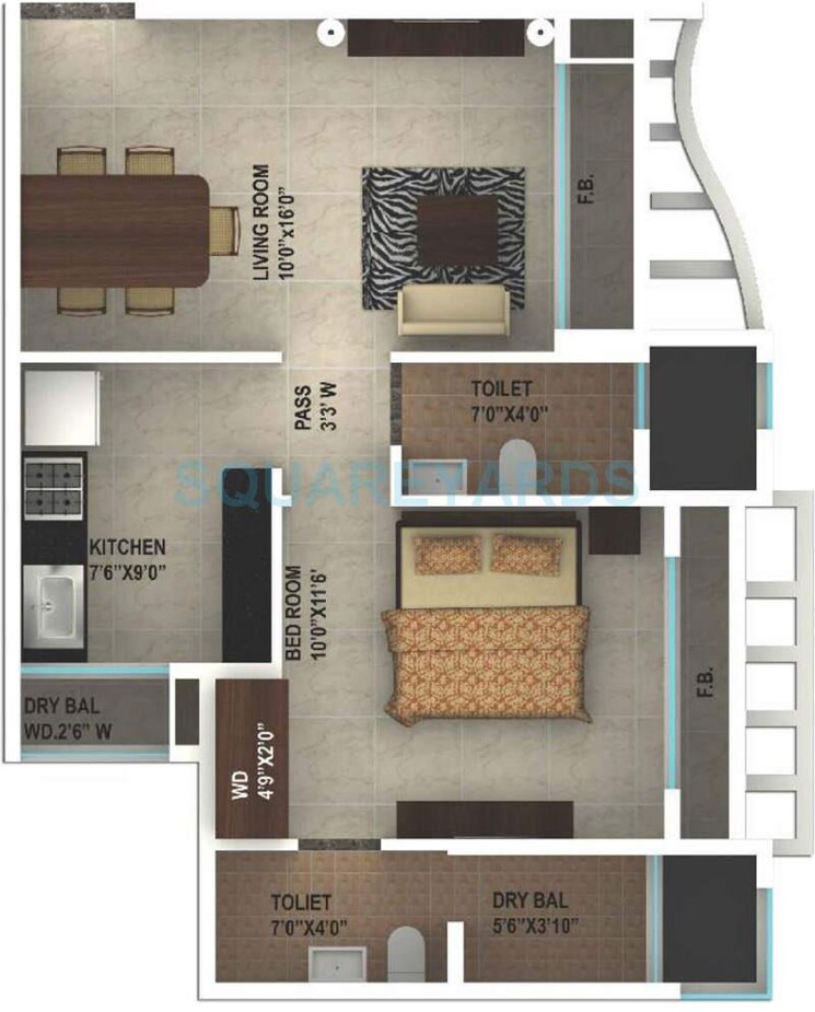 Other, ajmera-yogidham-emerald 1 Bedroom 635 Sq.Ft. Apartment In Kalyan West Thane 8745741