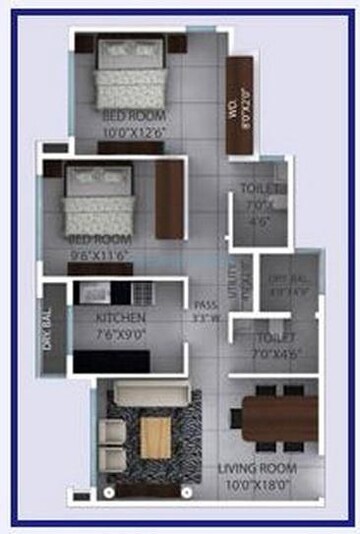  2 BHK Apartment at Ajmera Onyx, Kalyan West – for Sale
