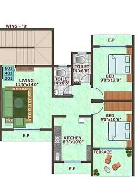 amar orchid apartment 2 bhk 965sqft 20200414120433