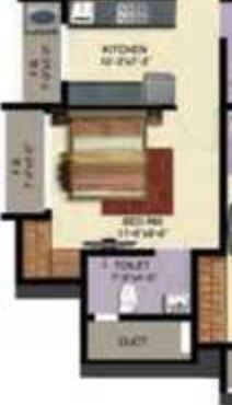 Floor plan of 1 BHK 384 Sq. Ft. Apartment in Anjani Sparsh, Thane