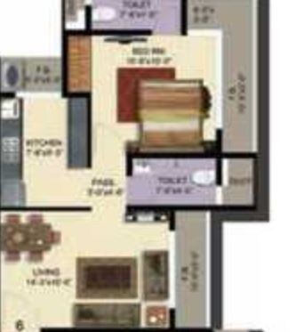 Floor plan of 1 BHK 422 Sq. Ft. Apartment in Anjani Sparsh, Thane