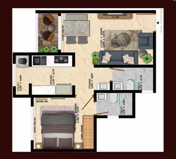 Floor plan of 1 BHK 435 Sq. Ft. Apartment in Antalica Towers, Thane